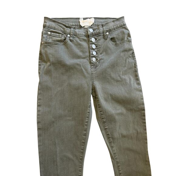 Altar’d State Olive Green Distressed Skinny Stretch Jeans Button Fly 27/5 - Picture 2 of 5